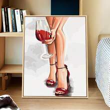 成人及初学者数字油画套装 - 16x20英寸，无框，DIY简易丙烯颜料套装，家居装饰艺术品，生日、父亲节、圣诞节、母亲节和情人节的完美礼物 - 明亮 - 查看 22