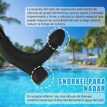 Snorkel Frontal Natación para Nadadores,Adulto/Niño Snorkel Natacion, Elástico de Cabeza Fácilmente Ajustable,Snorkel para Nadar, Bucear y Hacer Snorkel - Negro - Ver 4