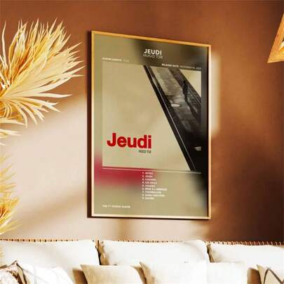 1 张 Thursday TSR 专辑海报 | 说唱专辑海报 | 音乐人帆布画 | 墙面装饰画 | 流行音乐专辑海报 | 无框法式说唱装饰画，适合现代客厅和卧室