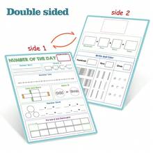 Lachilly 10pcs Reusable Math Flash Cards, Mini Whiteboard, Daily Number Chart, Daily Math Skill Practice, Elementary Teaching Aids, Addition & Subtraction Cards, Place Value Digit Blocks, Number Bones, Decimal Place Value Blocks, Math Axis Practice Sheets, Suitable For Classroom Teaching, Math Games, Teacher Supplies, Math Learning Tools, Math Activities, Math Visual Aids - Multicolor - View 12