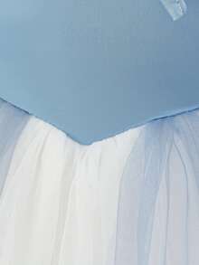 Baby Girls' Blue Bow Tulle Elegant Party Dress, Princess Dress, Suitable For Baby's 1st Birthday Gift, Party, Wedding, Flower Girl, All Season - Blue - View 10