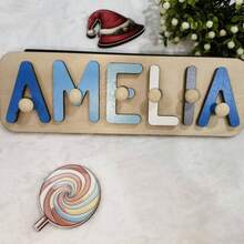 Personalized OLIVIA Name Plate, Exclusive Home Decor, Housewarming & Wedding Gift, Thoughtful Recommendation, Warm Anniversary Present, Home Furnishing Essential - Blue and White - View 6