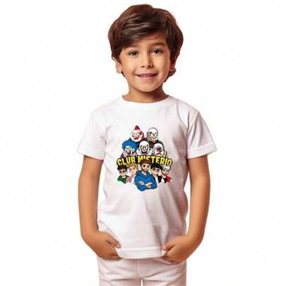 Esta nueva camiseta de manga corta de 115% algodón presenta patrones modernos y lindos, y cortes relajados y multifuncionales. Playera De Club Cazamisterioss Para Niñas Moda Premium - Camiseta con estampado de vacaciones de Acción de Gracias