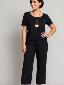 Elegant Casual Pocket Knot Home - màu đen - Xem 7