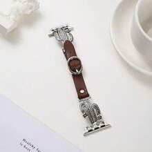 1pc Retro Style Watchband, Zinc Alloy Material, Geometric/Cactus Design, Suitable For Apple Watch 38mm-49mm Replacement Strap - one-size - View 11