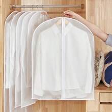 5-Piece Clothing Organizer Set: Translucent With Protective Lid, Ideal For Coats, Suits, And Bags - trắng - Xem 3