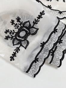 Modern Filipiniana Women's Spring/Summer Floral Print Ruffle Puff Sleeve Cropped Cardigan - Champagne - View 6