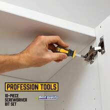 12pcs Magnetic Screwdriver Set, 5 And 5 Flat Head Professional Cushioned Handle Screwdrivers, Plus 2 Key Screwdrivers - Yellow Black - View 7