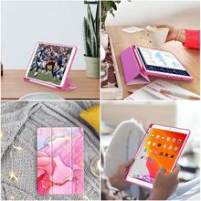 Case For IPad 9th Generation 2021/8th Gen 2020/7th Gen 2019 With Pencil Holder - Premium Shockproof Case With Soft TPU Back Cover & Auto Sleep/Wake For IPad 10.2 Inch, Hot Pink Marble,P-HotPinkMarble - P-熱粉紅大理石 - 查看 7