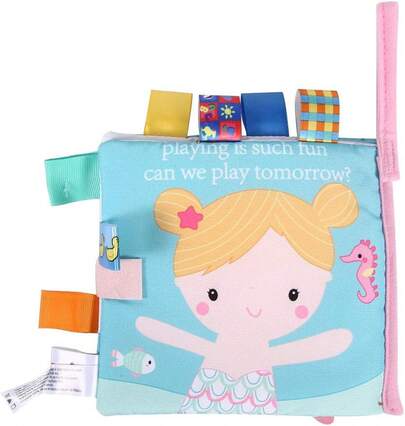 TendenciaLibro de tela con sonajero para s Patrón de dibujos animados lindo Aprendizaje Resistente al desgaste educativo Lindo regalo para dormir para s, actividad táctil y de sensación(Sirena)Calidad premium