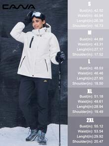 Cavva Women's Thermal Lined Jacket Waterproof Windproof Warm Snow Skiing Multi-Pockets Hooded Winter Coat Hiking Camping Mountaining Windbreaker - White - View 6