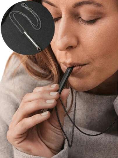 Calmigo ademhalingsketting (1/2/3 stuks), helpt angst en stress te verlichten - geen fluitje, geschikt voor meditatie, mindfulness en diepe ademhaling. Ook verkrijgbaar in sets van 4/5/10 stuks - draagbaar, stil, effectief, helpt je altijd en overal op een natuurlijke manier te ontspannen. Essentieel voor op het strand, strandaccessoire, zwembadaccessoire.