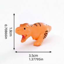 6件套创意逼真霸王龙恐龙动物可爱串珠DIY装饰配件迷你汽车/桌面摆件 - 彩色 - 查看 11