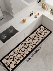 1pc Asymmetrical Shape Abstract Art Style Silica Gel Kitchen Floor Mat, Made Of Shallow Brown Various Asymmetrical Geometric Shapes Around 3.5mm Thick, Can Be Cut To Any Size, Durable And Comfortable, Suitable For Kitchen, Bathroom, Entryway, Laundry Room, Bedroom, Living Room Decoration - Multicolor - View 10