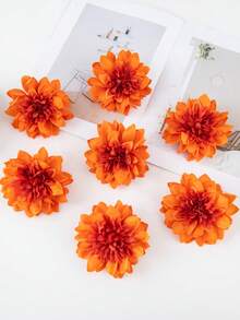 5/1000 piezas Cabezas de flores artificiales de Gerbera Margarita, flores falsas para ramos DIY, coronas, decoración de cajas de dulces, corsajes, tocados, decoración de pasteles de cumpleaños, decoración del hogar, ramos de novia, decoración de bodas, decoración de habitaciones, decoración de cocinas, decoración de restaurantes, decoración de dormitorios, decoración de Año Nuevo, jardín al aire talla grande - Naranja - Ver 5