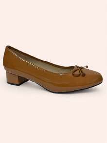High Heel Women Shoes, Comfortable PU Leather Glossy Version, Suitable For Commuting, Holiday, Wedding, Party, Office, All Seasons - Camel - View 2