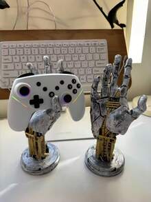 1pc Cyberpunk 3D Printed Game Controller Stand, Multifunctional Desktop Organizer For Controllers And Phones, Great Gift For Gamers, Christmas Decoration, Cyberpunk Mechanical Hand Asura Game Controller Stand, Ring Stand, Photo Backdrop - Multicolor - View 7