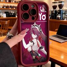 Funda de teléfono Honkai Star Rail diseño de personaje Himeko para  15 Pro Max  14  13  Galaxy S23 S22 S21 protector de teléfono funda de pareja regalo para novio novia regalo de vacaciones - Café integral - Ver 5