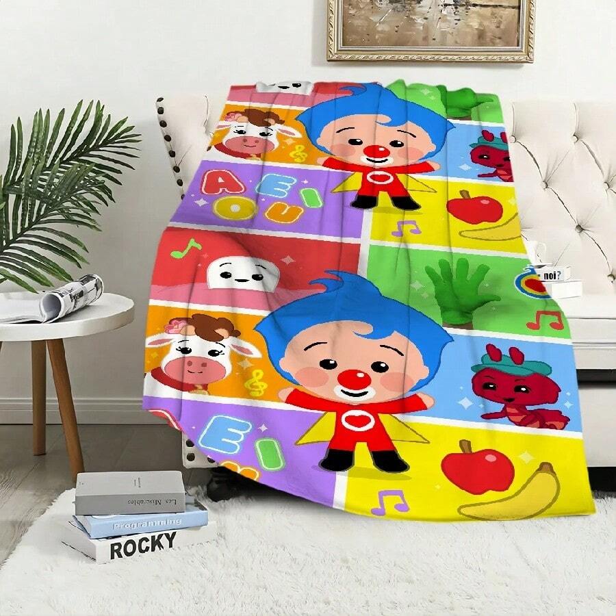 Cartoon P-Plim Plim Cute Blanket Plush Nap Sofa Rug For Living Room Warm Office Bedroom Birthday Home Travel Gifts.Jpg - 白色 - 查看 1
