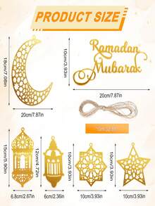 6 món đồ trang trí Ramadan, đồ trang trí Ramadan bằng acrylic, mặt dây chuyền Eid Mubarak, đèn lồng hình trăng sao, đồ trang trí Ramadan, có thể treo trên tường, cửa sổ, cây cối, dùng cho Ramadan, tiệc lễ, tiệc sinh nhật. - Nhiều màu - Xem 4