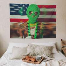 1pc Youngboy Music Never Rapper Again Tapestry Background Cloth, Polyester Fiber Printed Tapestry, Wall Curtain Wall Decoration, Bath Towel Decorative Cloth Wall Decoration, Room Decoration, Comes With Free Installation Package - 彩色 - 查看 7