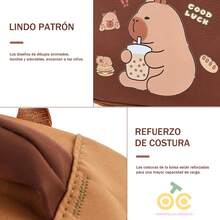 Nueva Mochila Para NiñOs Con Estampado De Dibujos Animados, Ardilla Capibara De Dibujos Animados, ImpresióN De Dibujos Animados Llena De Ingenuidad, DiseñO De Cierre Con Cremallera, Mochila Multifuncional, Mochila Escolar Grande Con Carpincho, Bolso De Calle A Juego De Moda, Mochila De Moda Para Mujer MultifuncióN, Mochila Escolar Exquisita, Bolso Para TeléFono MóVil Y Computadora, Correas Ajustables Para Los Hombros, Tela Resistente Al Desgaste, PortáTil Y Ligera, Mochila De Capibara, Bonita Y Ligera Para NiñAs, Adecuado Para Fashionistas, Trabajo, Negocios, Viajes, Picnics Y Actividades Al Aire Libre - té con leche - Ver 9