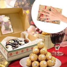 12 Packs Christmas Cookie Boxes With Window,Bakery Treat Boxes Gift Baking Box Christmas Kraft Gift Boxes With Ribbons And DIY Gift Tags For Gift Giving, Pastry, Candy, Party Favors (Small) - 1 件裝(12 包) - 查看 5