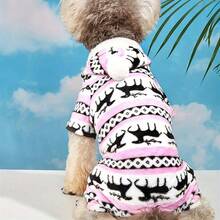 1 件宠物圣诞鹿服装，毛绒连体睡衣，适合狗和猫 - 彩色 - 查看 12