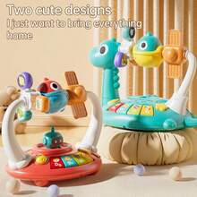 Piano Elektrik Hewan untuk Bayi, Mainan Edukasi Pendidikan Dini, Mainan Keyboard Berputar 2-in-1, Mainan Piano Musik Bercahaya Bertema Dinosaurus dan Luar Angkasa, Cocok untuk Bayi Perempuan dan Laki-laki - MultiWarna - View 4