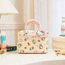 Hello Kitty 1pc Cartoon Print Large Capacity High-Quality Portable Travel Cosmetic Bag,Makeup Bag,Travel Essential - Multicolor - View 5