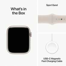 Apple Watch Series 9 (GPS) Caja de aluminio de 45mm con correa deportiva Starlight - M/L - Starlight - Luz de las estrellas - Ver 5