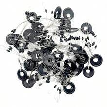 YOTO Topes de goma, tapón de cuentas de pesca de cilindro negro y tope de flotador de pesca 6 en 1 para aparejos de pesca de agua salada o agua dulce - Forma ovalada-L - Ver 7