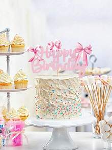 1 buc/3 buc decor tort cu fundă roz minunată pentru ziua de naștere, decor tort cu fundă roz pentru ziua de naștere, felicitare cu fundă roz pentru ziua de naștere, - decor tort de ziua de naștere, accesorii pentru decorațiuni petrecere, decorațiune modernă cu litere grafice pentru tort, idei de decorare a petrecerii de ziua de naștere, suvenir perfect pentru familia și prietenii tăi, potrivit pentru accesorii pentru petreceri de ziua de naștere cu tematică prințesă pentru femei.