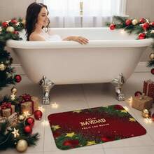 NIERBO Juego de 3 Fundas para Asiento de Inodoro y Alfombra de Navidad, Feliz Navidad, Feliz Ano Nuevo, Decoracion Navidena, Decoracion de, Decoracion del Hogar 50x80cm (Rojo-GK-12) - Rojo-GK-12 - Ver 6