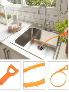 1pc Drain Cleaner Tool, Drain Cleaning Tool, Hair Remover, Shower Drain Clog Remover, Sink Drain Clog Remover, Drain Hair Removal Tool - Multicolor - View 3