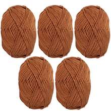 5卷/250克优质牛奶纤维纱线 - 柔软针织纱线，适合DIY钩编和编织项目，是制作包包、靠垫、玩偶、家居装饰的理想之选 - 多种颜色可选，每卷约50克 - 彩色 - 查看 28