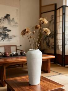 1pc Plastic Imitation Ceramic Vase - Home Office Decor Art Design, Unique Gift For Holiday Birthday Party, Dry Flower & Artificial Flower Decoration Vase, Jingdezhen Ceramic Craft, Suitable For Friends And Family, Vase, Center Piece Vase, Wedding Vase, Floral Arrangement, Minimalist Style, Classic Pattern, High-Quality Ceramic, Interior Decor Centerpiece - Multicolor - View 5