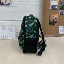 Mochila de campus con diseño de dinosaurio de dibujos animados, mochila linda y ligera con protección de columna, mochila para la temporada de regreso a clases, mochila para estudiantes - Multicolor - Ver 2