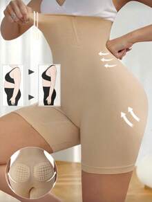 Short Shaping Belt, High Waist Compression, Lifts Buttocks, Reduces Tummy, Slims Plus Size - 米色 - 查看 3