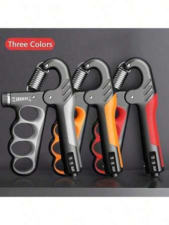 Entrenador de fuerza de agarre ajustable 5-100 Kg (11.02-220.46 Lbs) con contador mecánico - Pinza de mano de acero inoxidable durable para fortalecimiento muscular, rehabilitación y entrenamiento físico - Diseño ergonómico antideslizante en rojo, accesorio de gimnasio