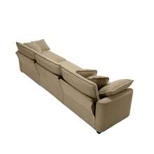 Modern Fabric Living Room Sofa 2-Piece Set, Two 2 Seater Sofa And One 3-Seater Sofa, Upholstery Large Deep Seat Set Of 3 Sofas With Comfortable Cushions And Pillows - Nâu - Xem 8