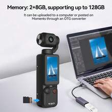 W&O 4K 1.9"HD Video Recording Camera - Portable, Rechargeable, Video Log Camera, 4k Handheld Stabilizer Pocket Sports Camera Gimbal | 4k Handheld Stabilizer | Magnet | 180 ° Perspective, Body Camera,  USB Charging 180 ° Rotation, 1.9 "CMOS, Perfect For Video And Video Recording, Perfect For Life Recording And Travel - White - View 4