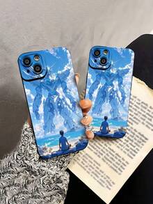 Funda para teléfono con diseño de robot guardián vigilando a un niño. Compatible con teléfonos ,  17,  16 Pro Max,  15 Pro Max,  13 y  12. Fabricada en TPU para una protección eficaz contra golpes y caídas. Un regalo fantástico para familiares, amigos, niños, gamers y fans de la ciencia ficción. - Negro - Ver 5