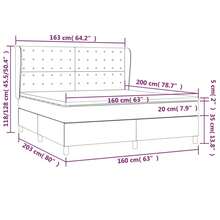 vidaXL Boxspringbett Mit Matratze, Dunkelgrau, 160x200 Cm, Stoff - Grigio - Visualizzare 7