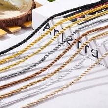 59 Ft Decorative Twist Cord, 5mm 3 - Ply Twine Silk Rope Shiny Viscose Cording Handfasting, Home Decoration, Embellish Costumes, Drawstrings, Graduation, Black - 5mm + Black - View 9