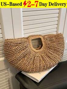 Semi-Circle Moon Shape Woven Straw Tote Bag - Handwoven Fan Design Beach Purse With Top Handle For Vacation, Picnics And Summer Outings.This Is A Semi-Circle Moon Shape Woven Straw Tote Bag, Featuring A Handwoven Fan Design As A Beach Purse With A Top Handle, Ideal For Vacation, Picnics, And Summer Outings.Straw Tote Bag, Beach Bag, Semi-Circle Purse, Moon Shape Bag, Handwoven Bag, Natural Fiber Tote, Fan Design Bag, Vacation Purse, Picnic Basket Bag, Summer Tote, Boho Beach Bag, Top Handle Purse,  Seaside Accessory, Market Tote, Bohemian Bag, Lightweight Carryall, Seasonal Handbag.Christmas,Christmas Gifts,Gifts For Women,Crossbody Bags For Women,Purses,Purses And Bags Women,Makeup Bag,Bags For Women,Shoulder Bag,Carteras Para Mujer,Christmas Bags,Carteras Para Mujer,Mom Gifts,Makeup Bag,Personalized Gifts,Teacher Gifts,Teacher Christmas Gifts,Totes Bags For Women,Purses And Bags Women,Purses And Bags,Bolsas Elegantes Para Mujer,Carteras Para Mujer,Purses For Women,Cartera Para Mujer - 卡其色 - 查看 12