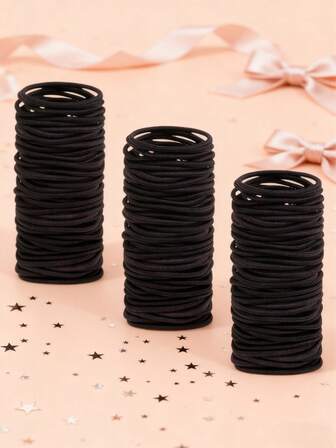 98 Elastic Hair Ties, Small Elastic Headbands, Accessories, Ponytail Hair Ties, Children's Hair Accessory Gift Set, Red, Stylish Seamless Elastic Hair Ties, Suitable For Daily Use