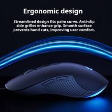 HP M280 Official Wired Mouse, Silent Backlit 4-Speed Adjustment, Gaming Laptop Desktop PC Mechanical Office Mouse - Black Silent Edition - View 4