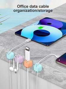 Tangle Free Magnetic Buckle [10pcs/8pcs/4pcs/2pcs] Magnetic Cable Clips Self Adhesive Cable Organizer, Suitable For Desk/Car/Office Made Of Rubber, Can Organize USB/Power Cords Cable Holder For Home, Bedside Table, Computer Gift For Women Birthday Celebration - Type B - View 8
