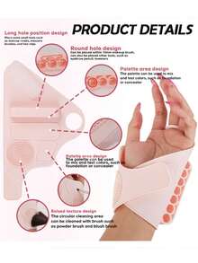 Multifunctional Makeup Brush And Beauty Tool Wristband With Cleaning Area,Silicone Makeup Auxiliary Wristband